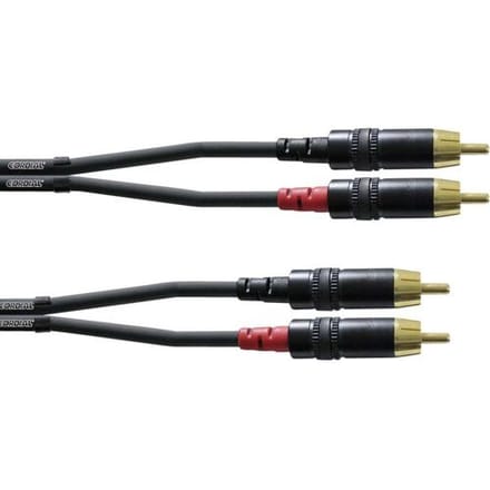 Cordial CFU 0,6 CC Audio Adapterkabel [2x Cinch-stekker - 2x Cinch-stekker] 0.60 m Zwart