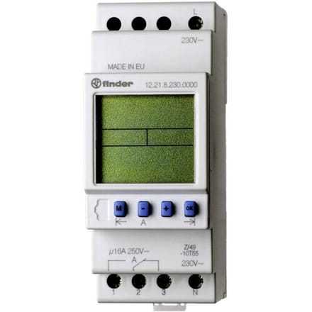 Finder 12.22.8.230.0000 Schakelklok voor DIN-rails 230 V/AC Weekprogramma