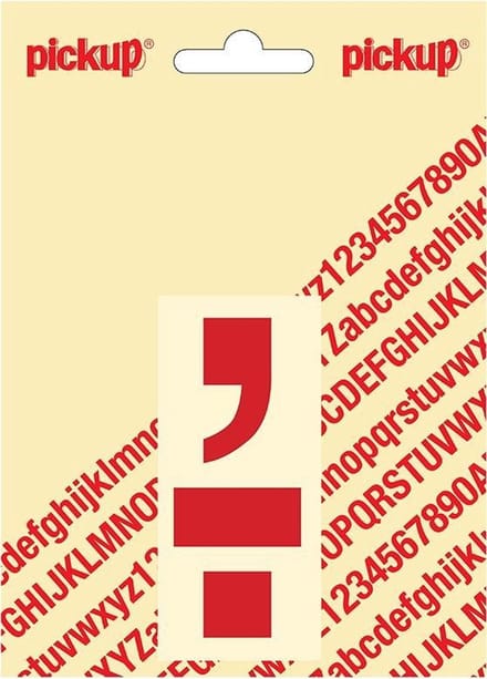 Pickup plakletter Helvetica 80 mm - punt komma rood