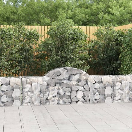 vidaXL - Schanskorven - 5 - st - gewelfd - 200x30x60/80 - cm - gegalvaniseerd - ijzer