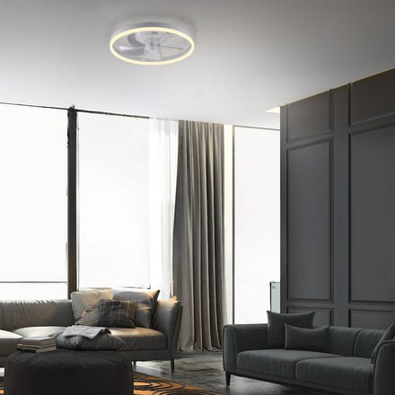 JUST LIGHT. GmbH LED plafondventilator Rita wit, CCT, afstandsbediening, Ø 50 cm