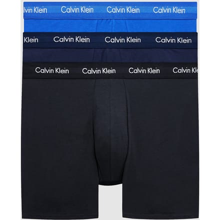 Calvin Klein 3-pack Boxerbriefs - Middelhoog - Katoen Stretch, Zwart/Blauw