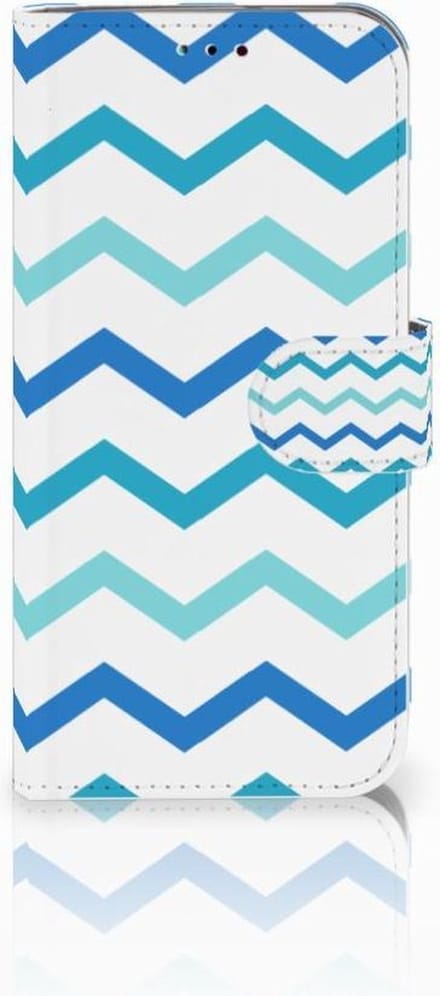 Samsung Galaxy A40 Telefoon Hoesje Zigzag Blauw
