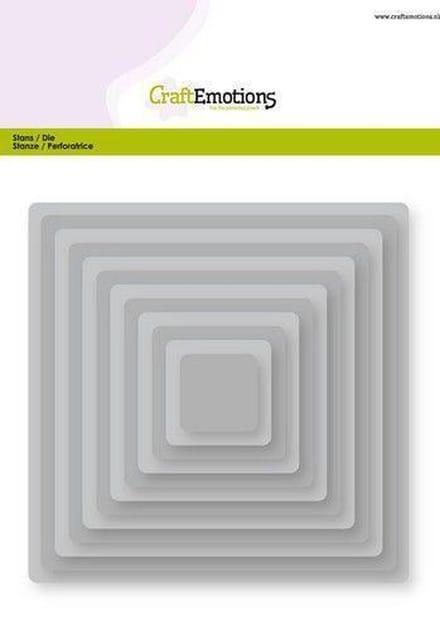 Craft Emotions stansmal - 115633/0912 big nesting die - vierkanten, afgeronde hoeken