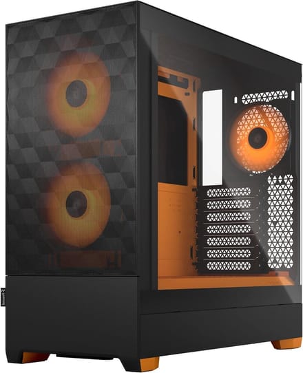 Computer Behuizing - Mid Tower - Componenten Beschermen - Gehard Glas Paneel - ATX mATX Mini ITX - Oranje