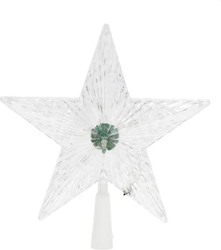Gerimport Piek - ster - met gekleurd LED licht - knipperend - 21 cm - verlichte pieken