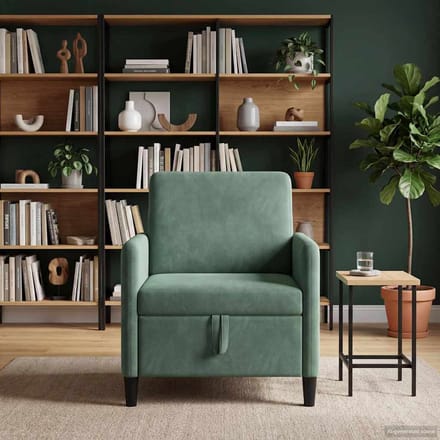 vidaXL - Sofa - met - Opbergruimte - Zeegroen - 72 - x - 78 - x - 87 - cm - Polyester