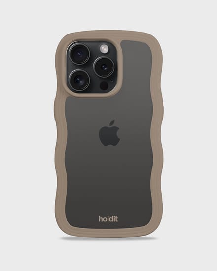 Phone Case Wavy Mocha Brown/Transparent iPhone 14 Pro