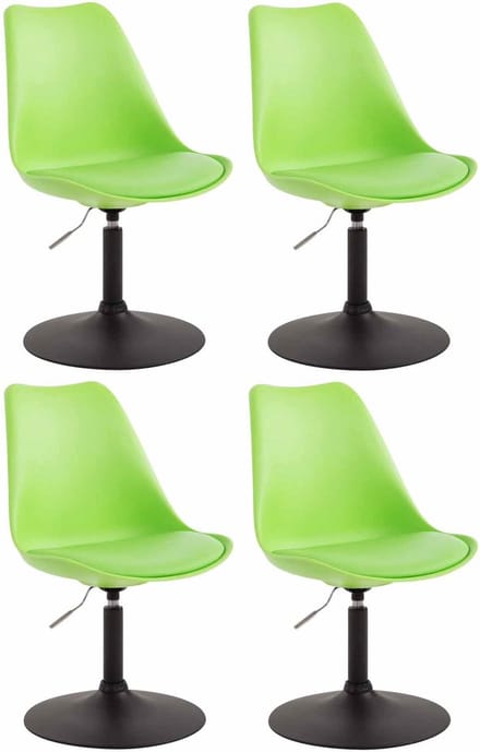 CLP Maverick Set van 4 Eetkamerstoelen - Kunststof groen zwart