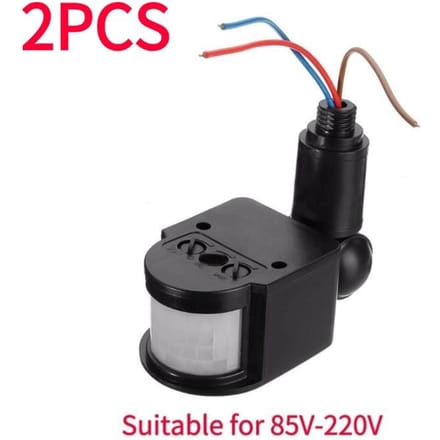 220V 12V Automatische Infrarood PIR Bewegingsdetector LED Bewegingsmelder Wandmontage Timer Buiten 12 Volt Sensor Lichtschakelaar 2PCS 220V black