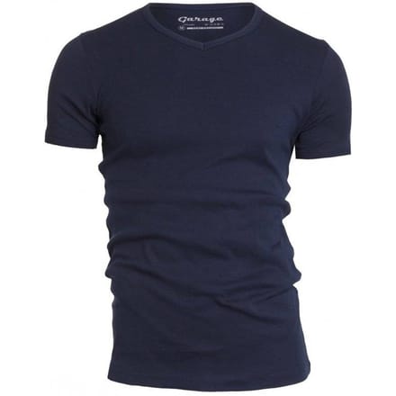 Garage 302 - Semi Bodyfit T-shirt V- hals korte mouw navy