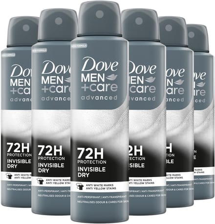 Dove Men+Care - Anti-Transpirant Deodorant Spray - Advanced - Invisible Dry - 6 x 150 ml