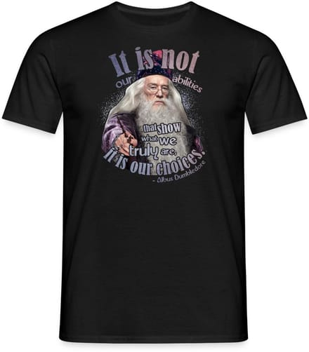 Harry Potter Albus Dumbledore Citaten T-Shirt Heren