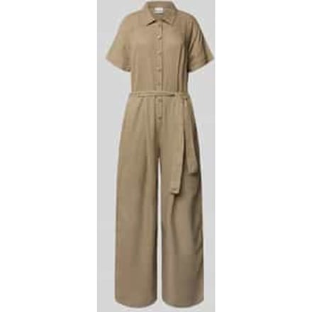 Jumpsuit van linnenmix met strikceintuur model 'LINNO'