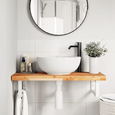 vidaXL - Badkamer - wandschap - staal - en - massief - acaciahout