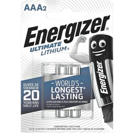 Energizer Ultimate FR03 AAA batterij (potlood) Lithium 1250 mAh 1.5 V 2 stuk(s)