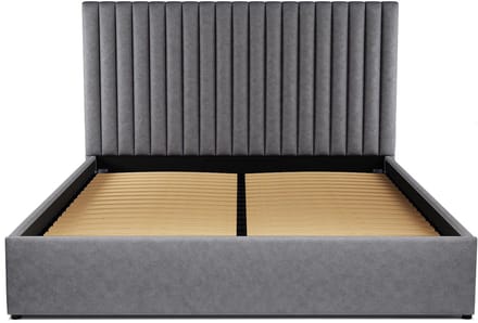 Vente-unique Bed met opbergruimte stof grijs 160 x 200 cm