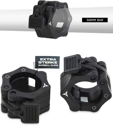 Breaking Limits Barbell Clips - Nylon Haltersluiting - Voor 50mm Olympische Halterstang - Quick-Lock Sluiting & Antislip Grip - Zwart
