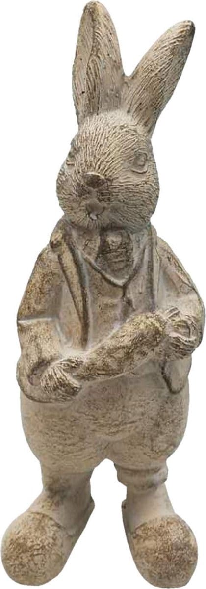 Clayre & Eef Beeld Konijn 13 cm Wit Kunststof