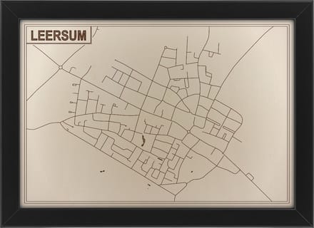 Houten stadskaart van Leersum