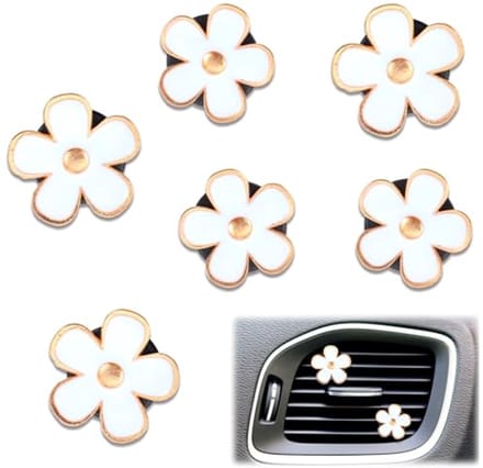 Pack van 6 Auto Luchtverfrisser Clips met Madeliefjes
