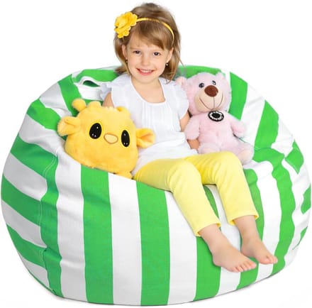 Zitzak Kinderen - Opbergzak Stoel - Speelgoed Opbergen - Extra Groot - 38 inch - Groen