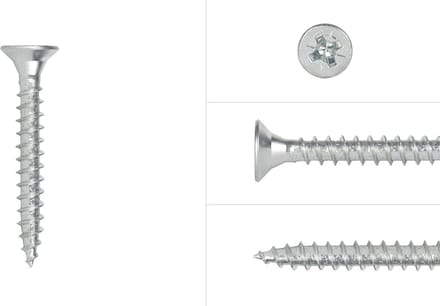 Wovar Spaanplaatschroeven Verzinkt 4,5 x 40 mm Pozidrive Voldraad | Doos 200 Stuks