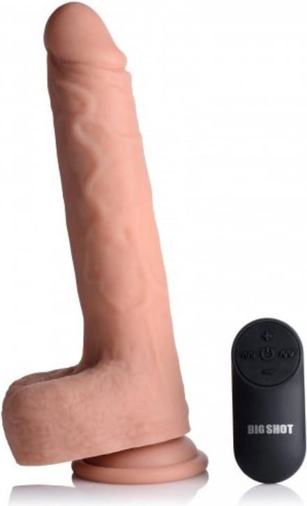 Vibrerende & Stotende Realistische XL Dildo Met Balzak - 17.8 cm