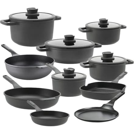 BergHOFF Pannenset Leo Stone+ - 15 Delig - Downdraft met Gratis panbeschermers