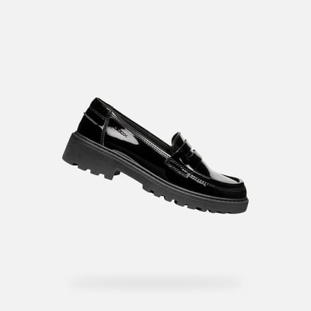 GEOX CASEY MEISJES Veterschoenen - ZWART