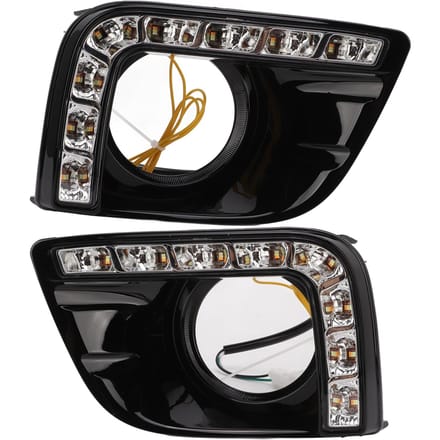 1 Set DRL Dagrijverlichting Auto LED Mistkoplamp 3 Kleuren Vervanging voor PRADO 2010‑2013 gray