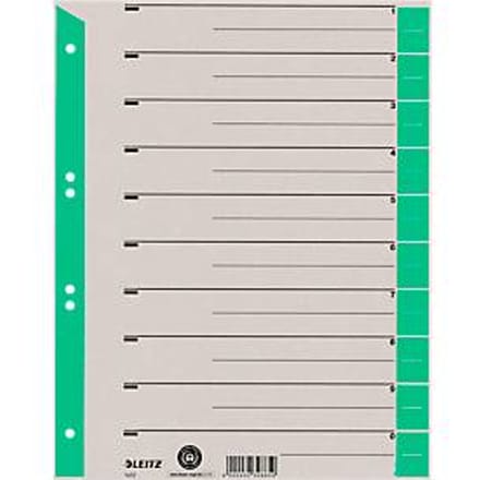 LEITZ® scheidingsbladen A4 1652, gebruik naar eigen inzicht, 100 stuks, groen