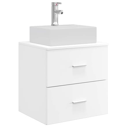 vidaXL - Wandgemonteerd - badkamerwastafelmeubel - Wit - 49,5 - x - 41 - x - 79,5 - cm