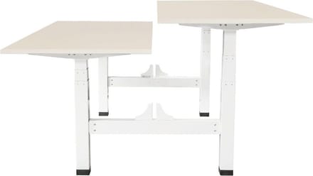 Sedero Elektrisch verstelbaar duo bureau - 160x80 cm - Two dual motor - Wit met Licht eiken