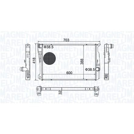Radiator, motorkoeling MAGNETI MARELLI 350213209100