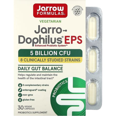 Jarrow Formulas, Jarro-Dophilus, EPS, spijsverteringsprobioticum, 5 miljard CFU, Enteroguard 30 plantaardige capsules