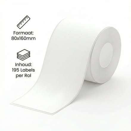 Niimbot - Labels/Etiketten K3 - 80x160mm - 195 vellen - Wit