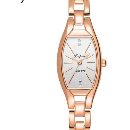Hidzo Horloge LVPAI Quartz Ø 28/20 - Rose/Wit - Staal - Inclusief Horlogedoosje