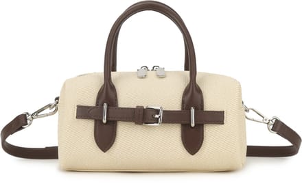 Giuliano kunstlederen canvas handtas Neeltje -Dames -Beige