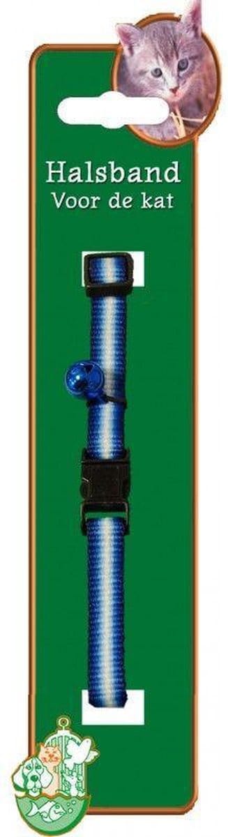 Kattenhalsband Nylon Blauw/Wit Streep
