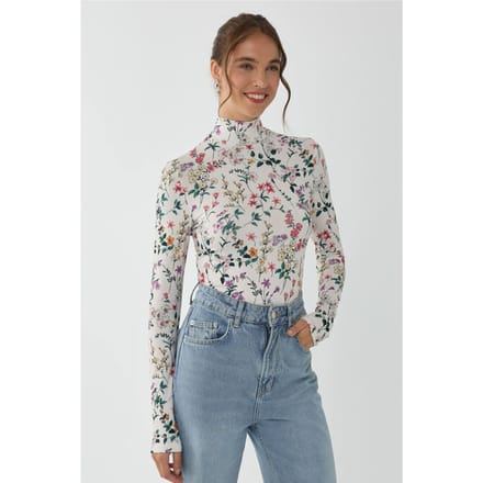 Bloemenprint Lange Mouwen Trui