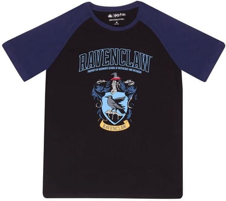 Harry Potter Ravenclaw House Raglan T-Shirt HAR08788BVB Black/Blue-M