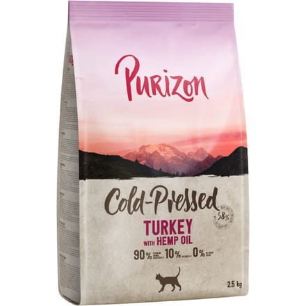 2x2,5g Coldpressed Kalkoen met Hennepolie Purizon Kattenvoer