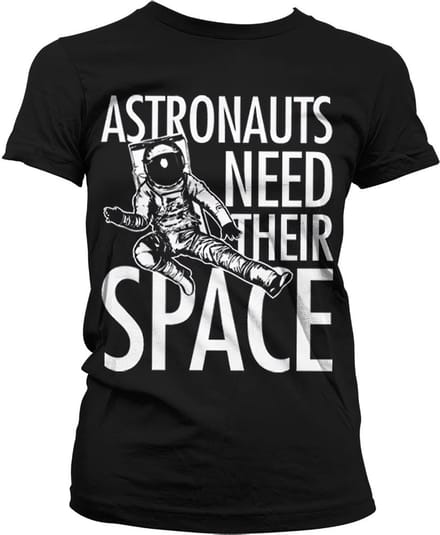 Hybris Astronauts Need Their Space Girly T-shirt voor dames, zwart