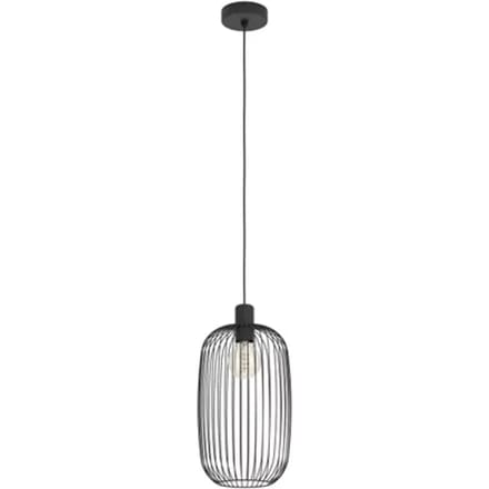 Eglo Industriële Hanglamp Lodods - Zwart - Metaal - 22cm - E27