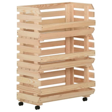 vidaXL - Groentetrolley - 57x30x80 - cm - massief - grenenhout