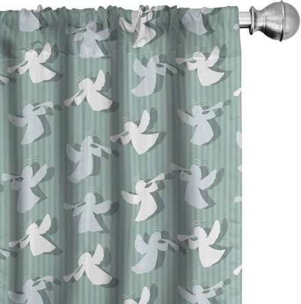 ABAKUHAUS Engel-Gordijnen – 2x75x225 cm – Gestreepte microvezel