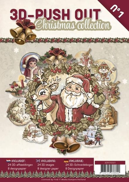 Kerst Boek 3D-Uitdrukvel Push-Out Yvonne Creations