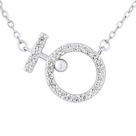 Onafscheidelijke cirkel ketting zilver zirkoniumoxiden 925