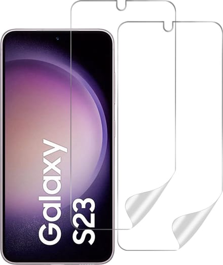 Screenprotector voor Samsung Galaxy S23 - 2 stuks Beschermende kunststoffen transparante plastic schermfolie